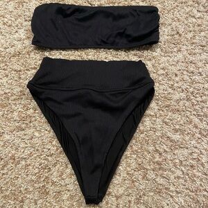 Black Bandeau Bikini Set